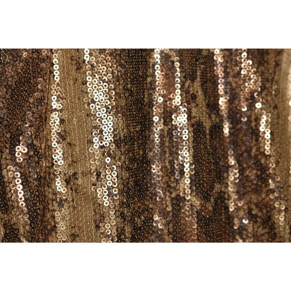 CACHE $158 Gold/Brown Sequin Snake Print Halter Neck Sheath‎ Dress Size 2 - Picture 4 of 5